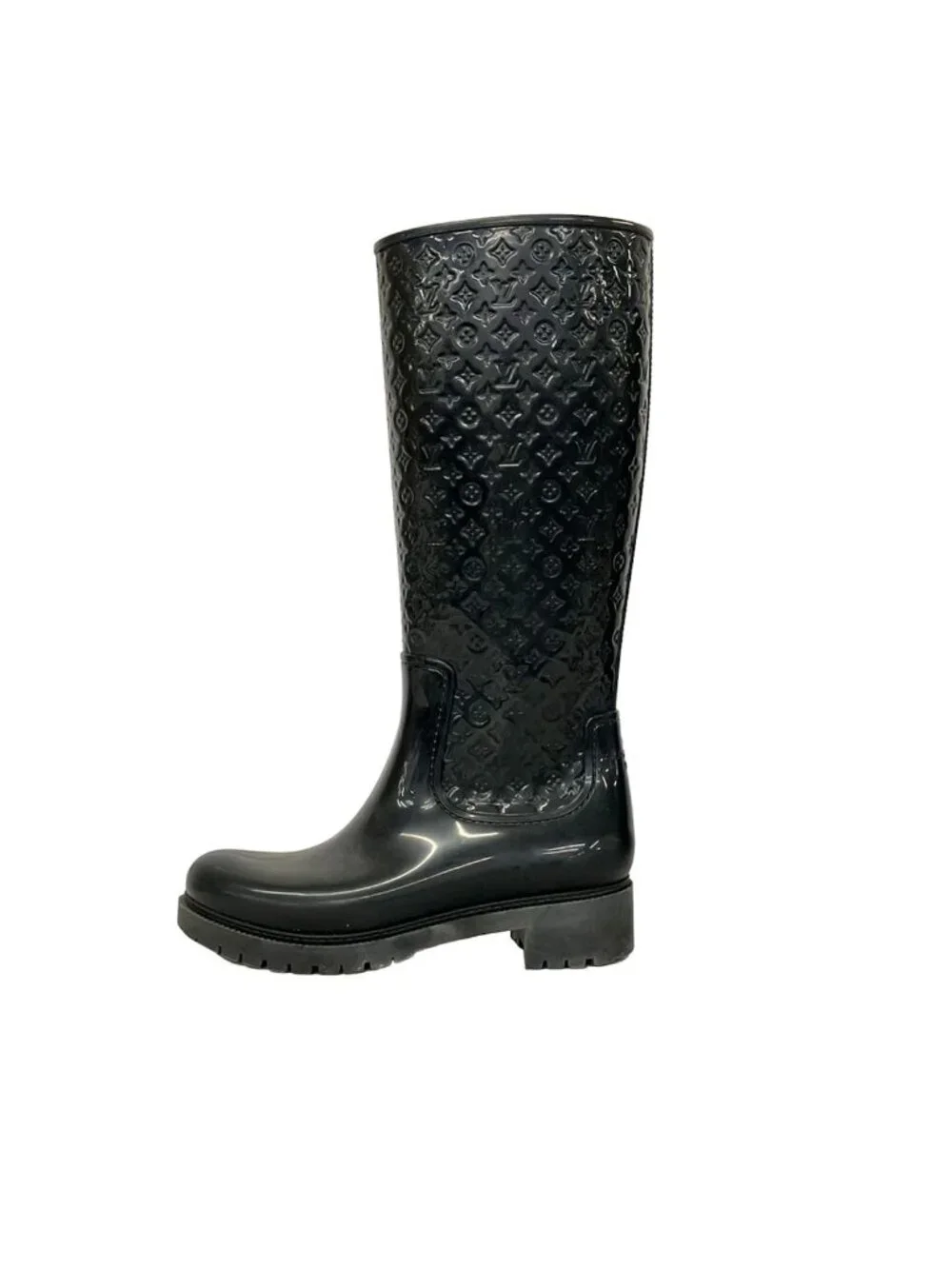 Louis Vuitton Rain Boots 37 Splash Line Black Monogram
